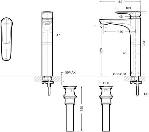 Смеситель Bravat Source F1173218CP-A-ENG для раковины - 1