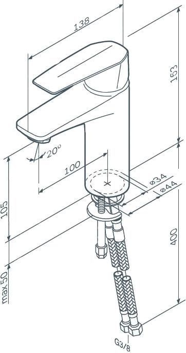 Смеситель AM.PM Gem для раковины F90A02100 - 6