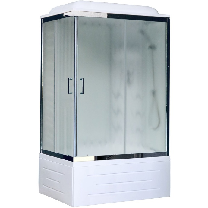 Душевая кабина Royal Bath 120х80 R профиль хром стекло матовое с гидромассажем RB8120BP3-WC-CH-R - 0