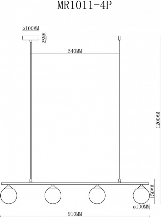 Подвесной светильник MyFar Stacy MR1011-4P - 2
