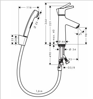 Смеситель для раковины Hansgrohe Тalis S хром  72290000 - 1