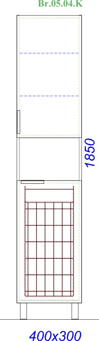 Шкаф-пенал Aqwella Brig 40 с бельевой корзиной, белый Br.05.04.K/W - 1