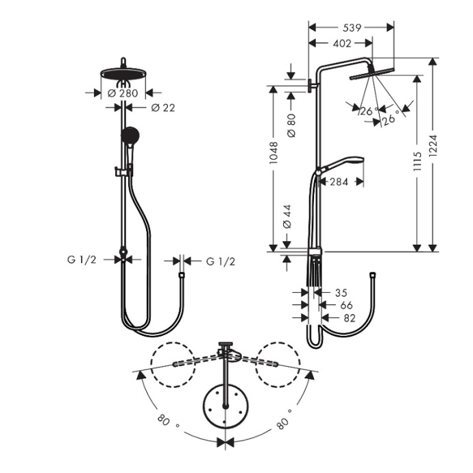 Душевая стойка Hansgrohe   26793000 - 2