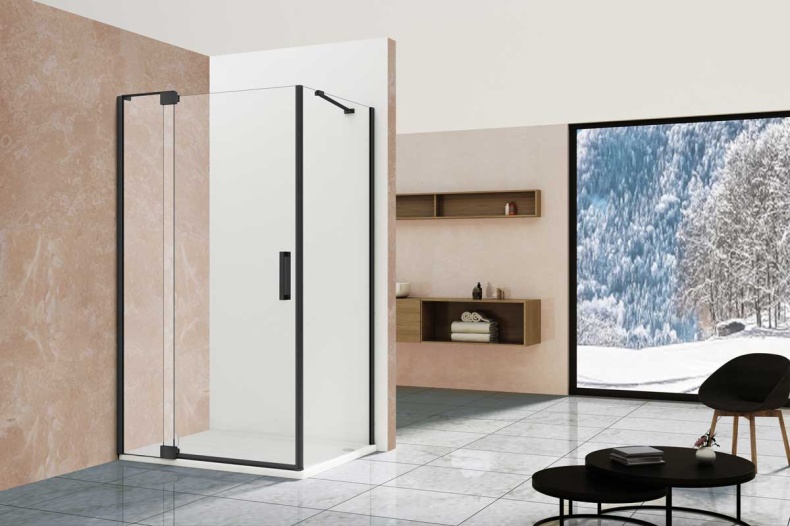 Душевой уголок Vincea Extra 100х100 профиль черный стекло прозрачное VSR-1E901010CLB - 1