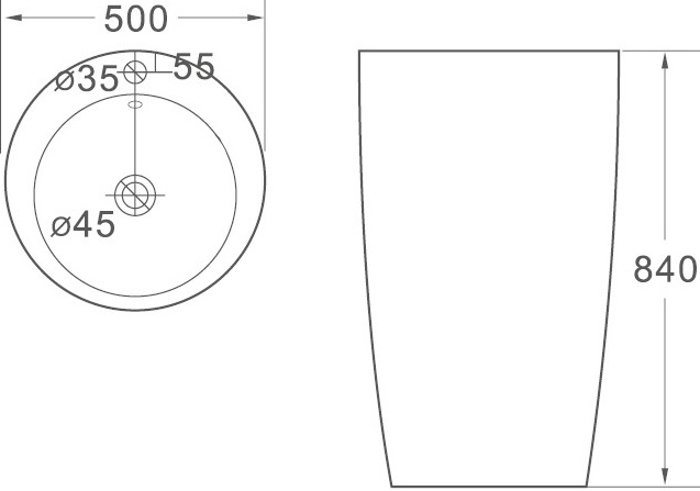 Раковина SantiLine SL-4004MB - 1