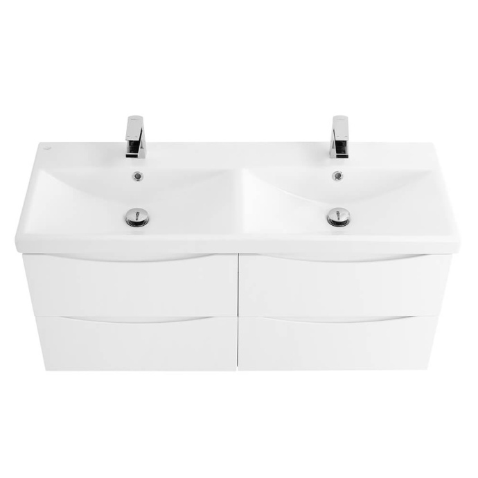 Тумба под раковину BelBagno Marino-Cer 120 с двумя чашами белый  MARINO-CER-1200-4C-SO-2-BL-P - 4