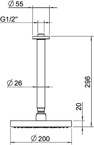 Верхний душ Webert Opera AC0940015 metal AC0940015METAL - 1