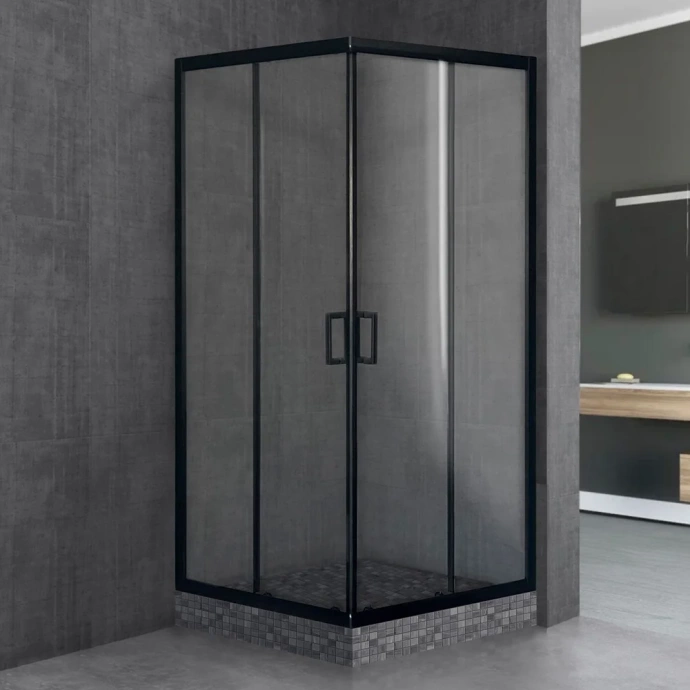 Душевой уголок Royal Bath HPD 95x100 профиль черный стекло прозрачное RB1095HPD-T-BL - 0