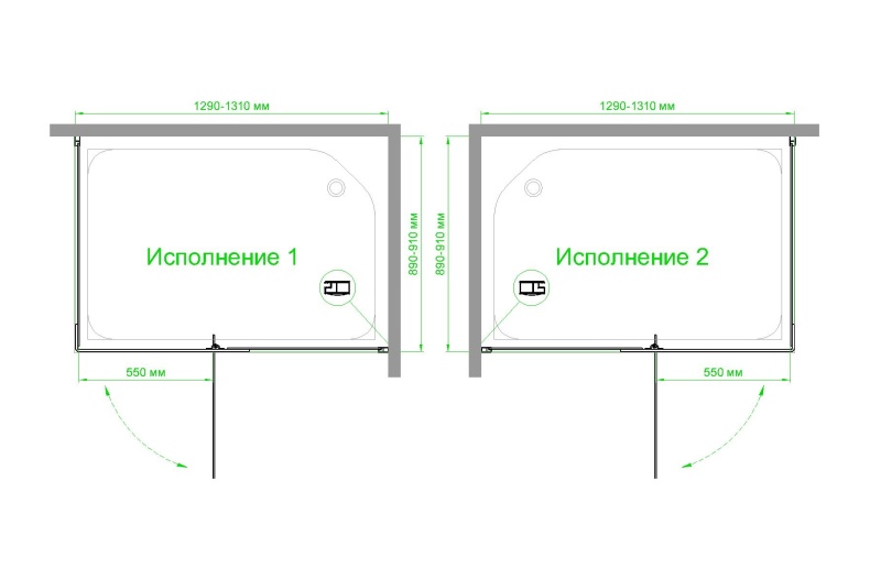 Душевой уголок Royal Bath HPVD 130х90 профиль черный стекло матовое RB9130HPVD-C-BL - 3