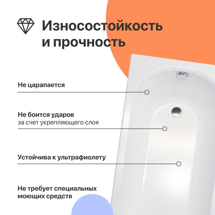Акриловая ванна DIWO Углич 160x70 с каркасом 567867 - 1