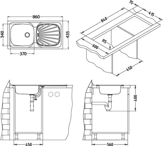 Мойка кухонная Alveus Basic 80 декор 1008993 - 3