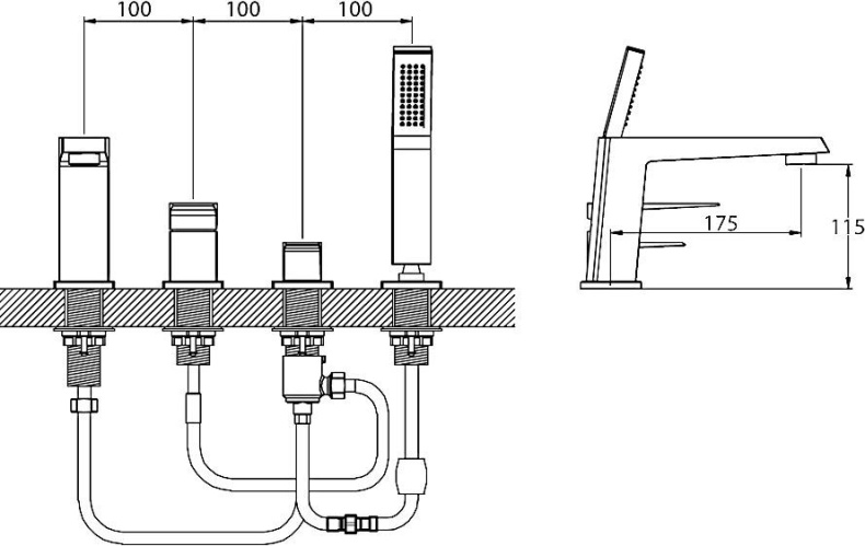 Смеситель BelBagno Arlie ARL VIM4 CRM на борт ванны ARL-VIM4-CRM - 1