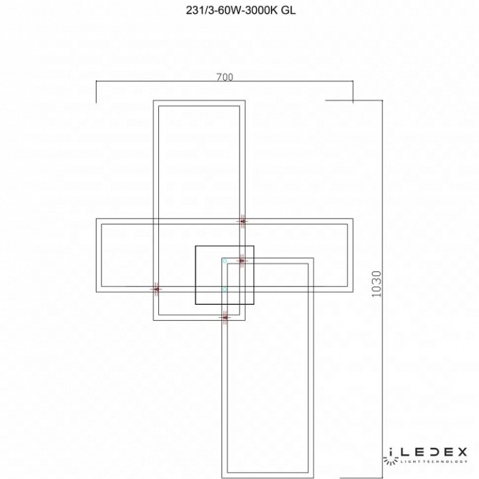 Потолочная люстра iLedex Grace 231/3-60W-3000K GL - 1