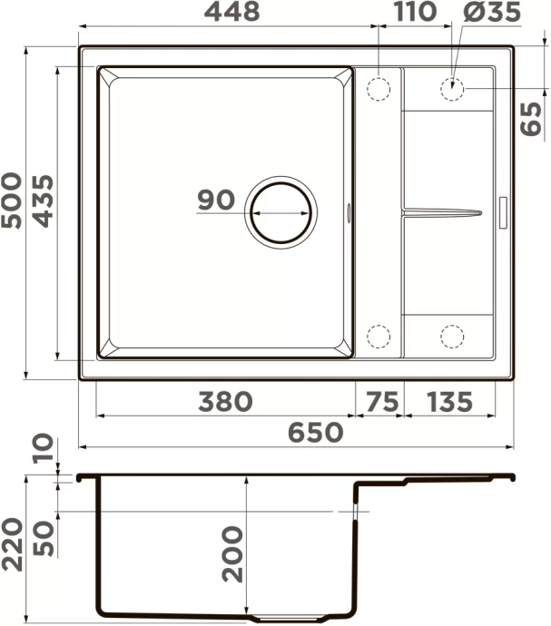 Мойка кухонная Omoikiri Sumi Artceramic/Leningrad grey  4997094 - 1