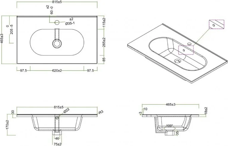 Раковина мебельная BelBagno Love 80 белый LOV-800-LVB - 1