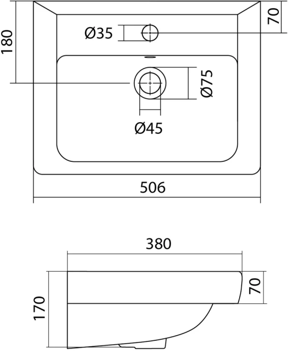 Тумба с раковиной Aquaton Йорк 50 белый-светлое дерево 1A1709K2YOAY0 - 7