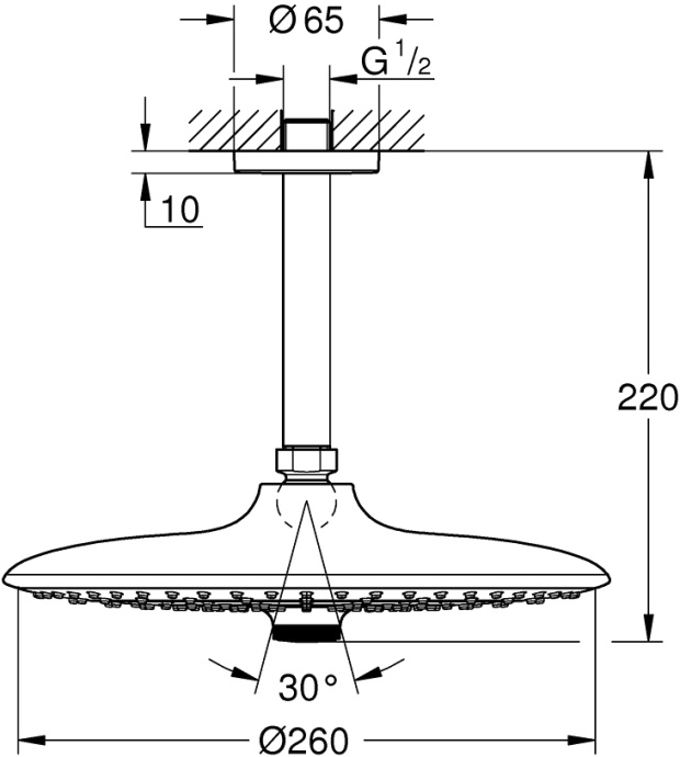 Верхний душ Grohe Euphoria SmartControl 26460000 - 1