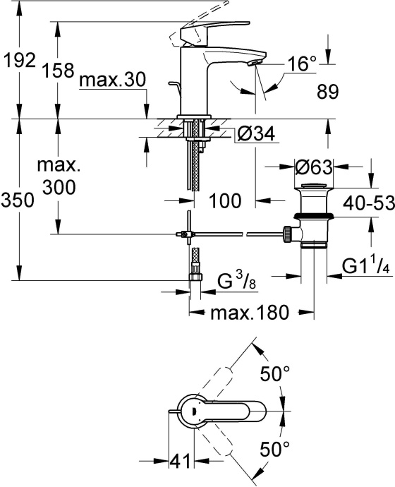 Смеситель Grohe Eurostyle Cosmopolitan 23037002 для раковины - 8