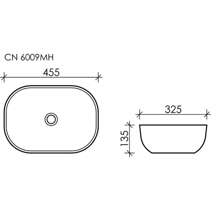 Раковина накладная Ceramica Nova Element 45.5х32.5 серая CN6009MH - 1