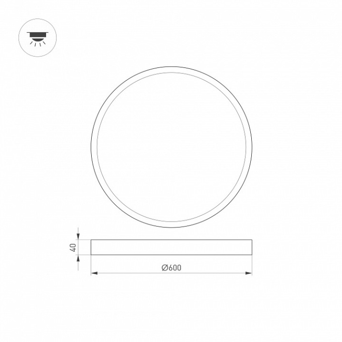 Потолочный светодиодный светильник Arlight SP-Basic-R600-48W Warm3000 020524(1) - 1