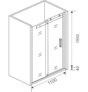 Душевая дверь в нишу Good Door Galaxy WTW-110-C-CH профиль хром ГЛ00003 - 6