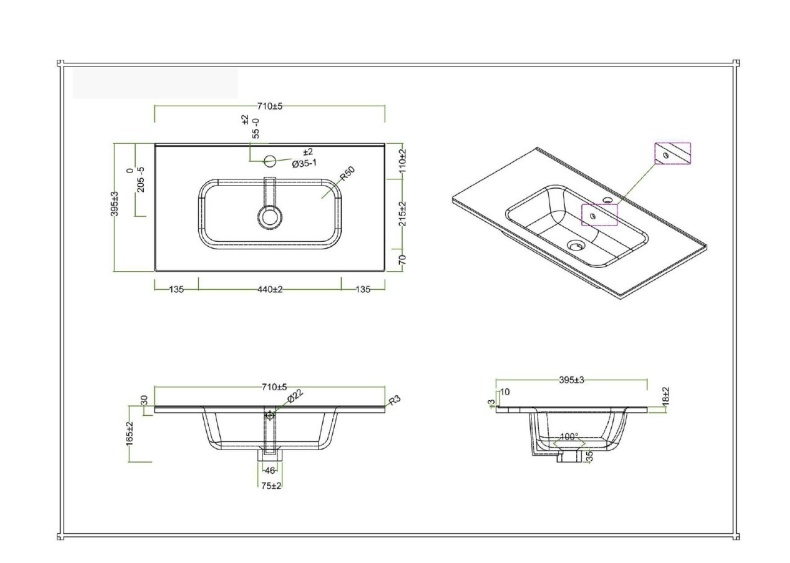 Комплект мебели BelBagno Kraft 39 70 темное дерево - 12