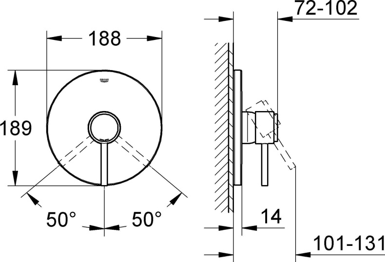 Смеситель для душа Grohe Atrio OHM new хром  19463001 - 1