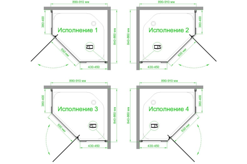 Душевой уголок Royal Bath TR 85х90 профиль черный стекло прозрачное RB9085TR-T-BL - 3