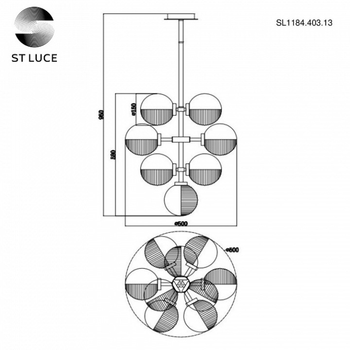 Люстра на штанге ST-Luce Todo SL1184.403.13 - 4