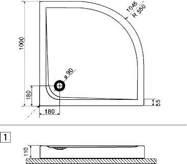 Поддон EXCELLENT Sense Compact 100x100 BREX.SEN10WHC - 1