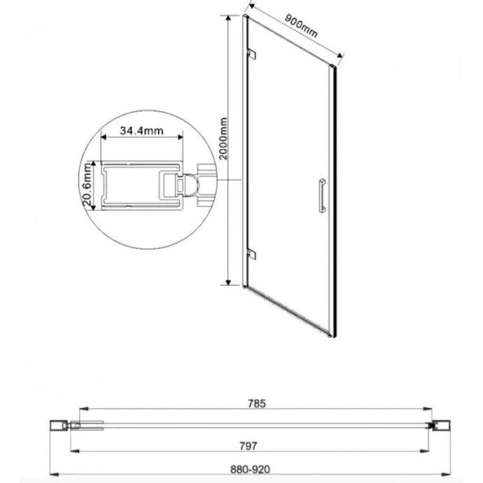 Пристенный профиль Vincea Flex хром VPW-1F - 1