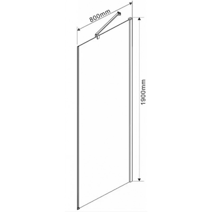 Боковая стенка Vincea Orta 80х190 хром стекло рифленое VSG-1O800CH - 1