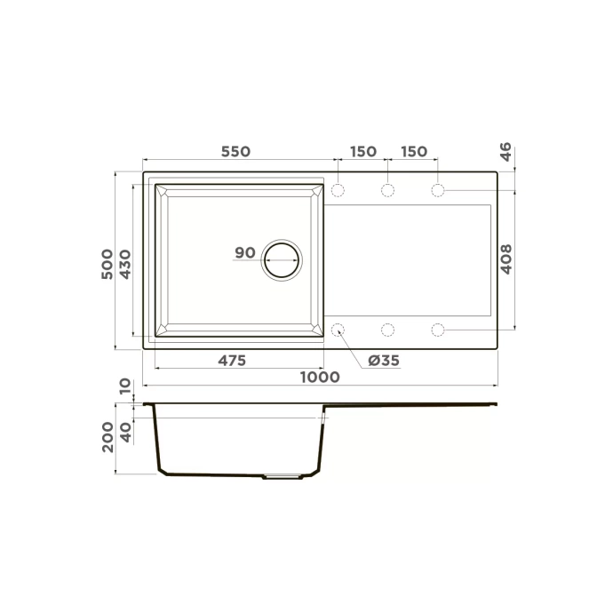 Мойка кухонная Omoikiri Sakaime Tetogranit/Leningrad grey  4993561 - 1