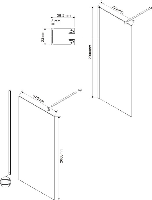 Душевая перегородка Vincea Walk-in VSW-1H900CL 90 см, профиль хром, стекло прозрачное - 3