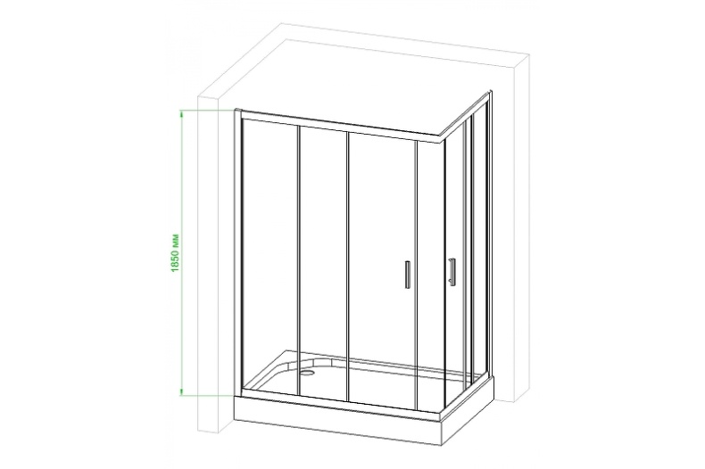 Душевой уголок Royal Bath HPD 110х80 профиль черный стекло прозрачное RB8110HPD-T-BL - 3