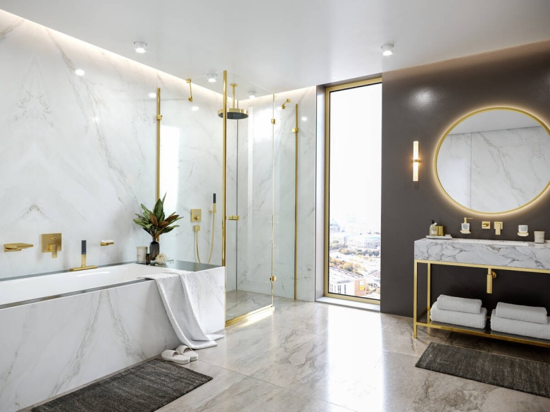 Смеситель для душа Hansgrohe ShowerSelect с термостатом полированное золото 15763990 - 2