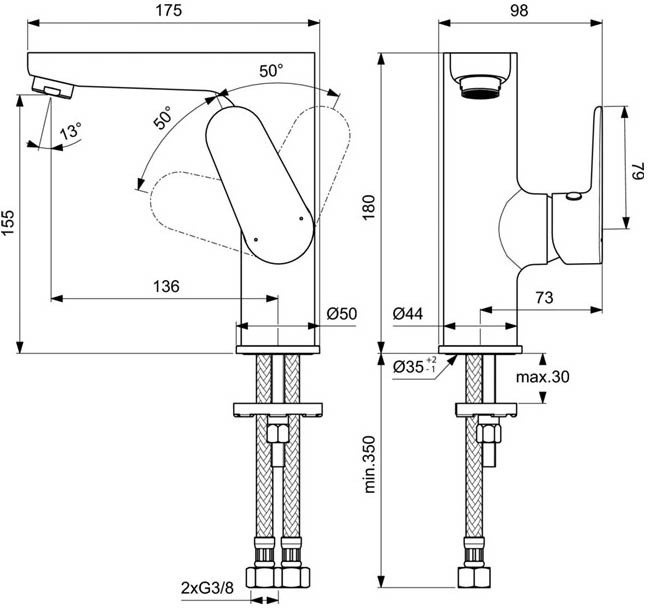 Смеситель для раковины Ideal Standard Cerafine хром BC555AA - 1