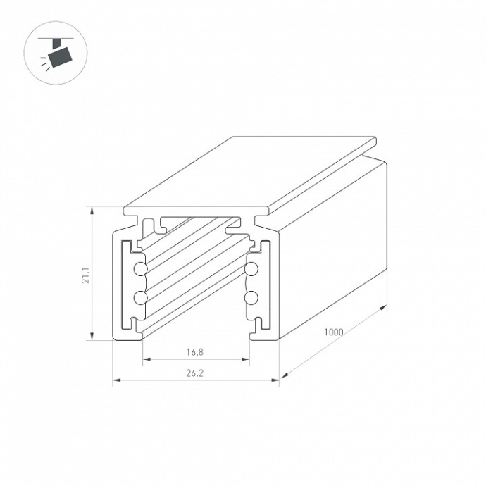 Трек накладной Arlight MAG-ORIENT 37308 - 1