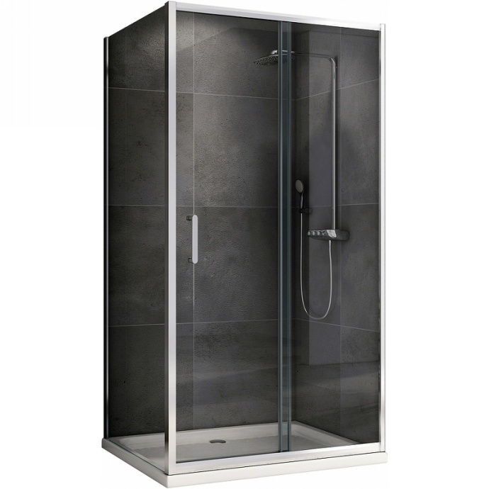 Душевой уголок Abber Schwarzer Diamant 130х80 хром стекло прозрачное AG301305-S805 - 0