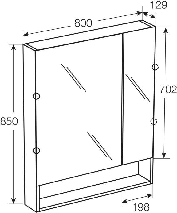 Зеркало-шкаф Roca Gap 80 тиковое дерево ZRU9302846 - 1