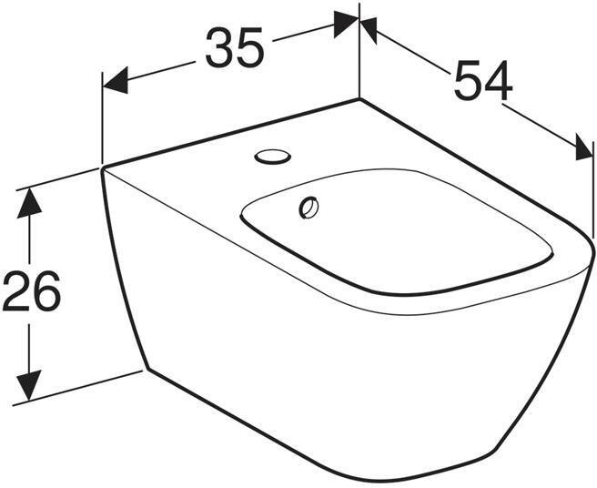 500.209.01.1 GEBERIT биде подвесное SMYLE Square /54х35/(белый) - 2