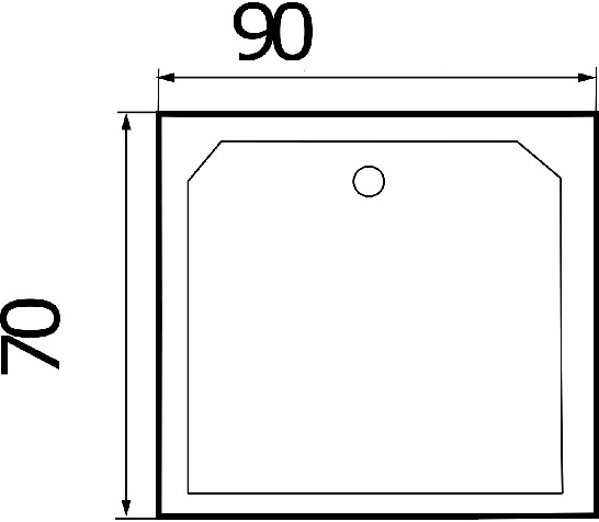 Поддон душевой прямоугольный River Wemor 90/70/24 S  10000002268 - 1