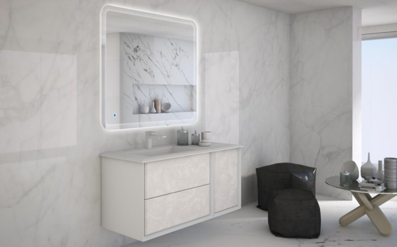 BELLAGIO Шкафчик подвесной совместимый с базой под раковину 54717 Bianco opaco  35x46x48 - 6