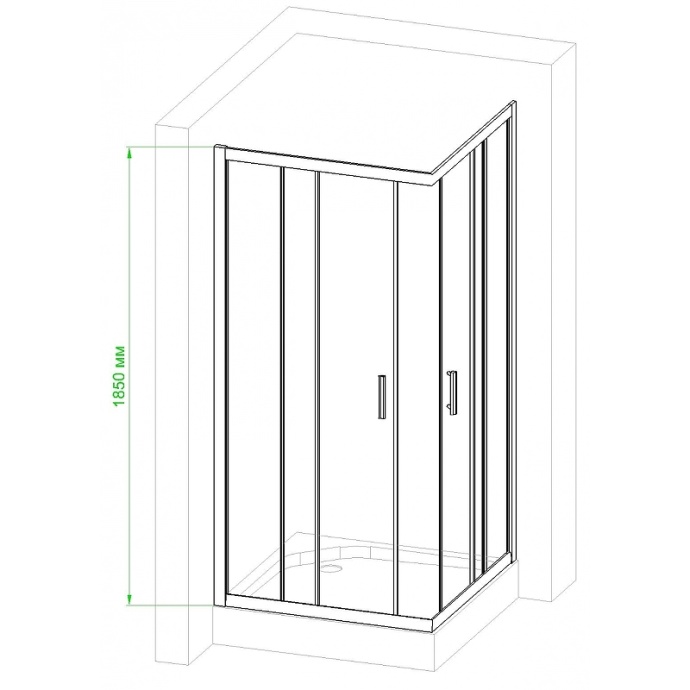 Душевой уголок Royal Bath HPD 110x100 профиль белый стекло прозрачное RB1110HPD-T - 3