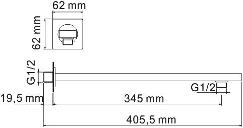 Кронштейн для верхнего душа Wasserkraft A090 - 1