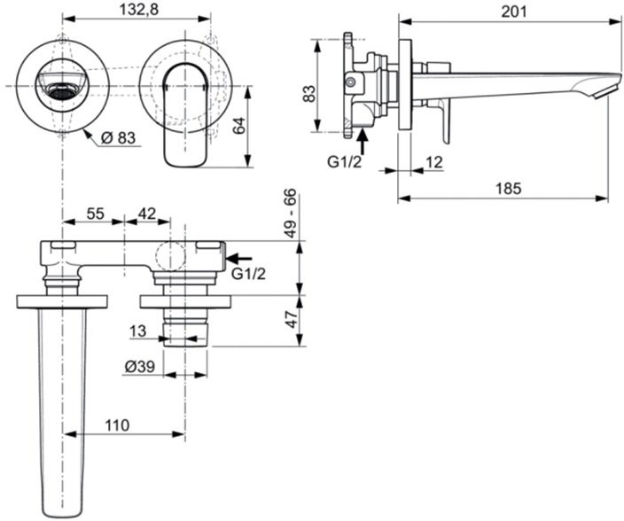 Смеситель для раковины Ideal Standard Connect Air хром A7029AA - 1