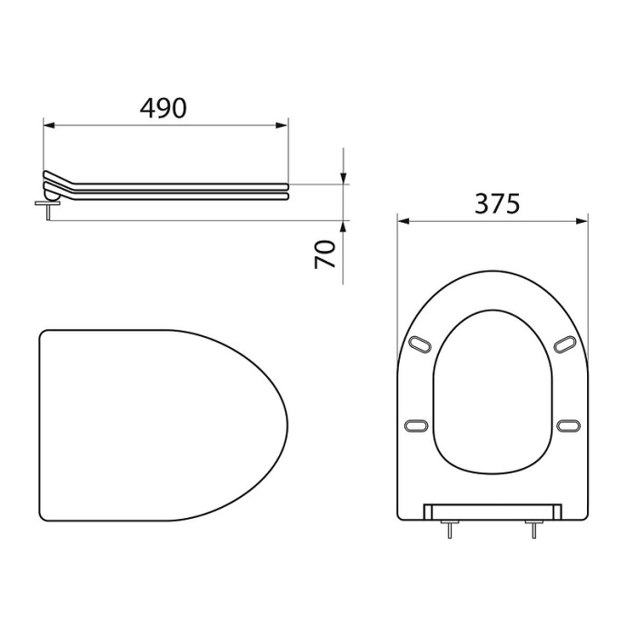 Сиденье для унитаза Point Вега серое с системой микролифт PN46711GM - 3