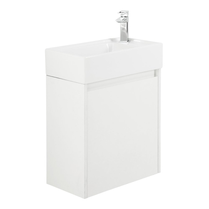 Тумба с раковиной Belbagno Kraft Mini 50 R белый матовый - 0