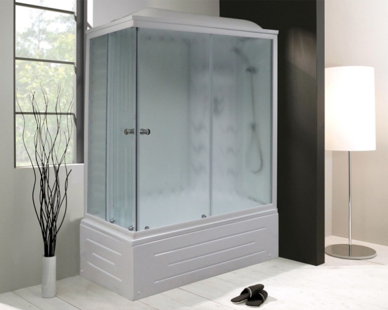 Душевая кабина Royal Bath 100х80 белая стекло матовое с гидромассажем RB 8100ВР3-WC-R - 1