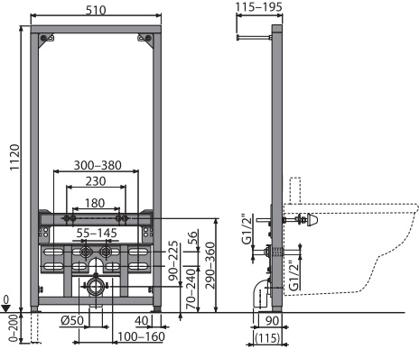 Комплект Унитаз подвесной STWORKI Ноттвиль SETK3104-2616 безободковый, с микролифтом + Инсталляция EWRIKA ProLT 0026-2020 с кнопкой смыва хром матовый + Биде подвесное STWORKI Ноттвиль + Инсталляция для биде AlcaPlast 567302 - 9